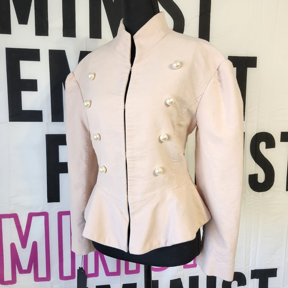 LIKE 4 DISCOUNT Peplum Doublet Waist Coat with Luxury Pearl Buttons - Picture 6 of 16